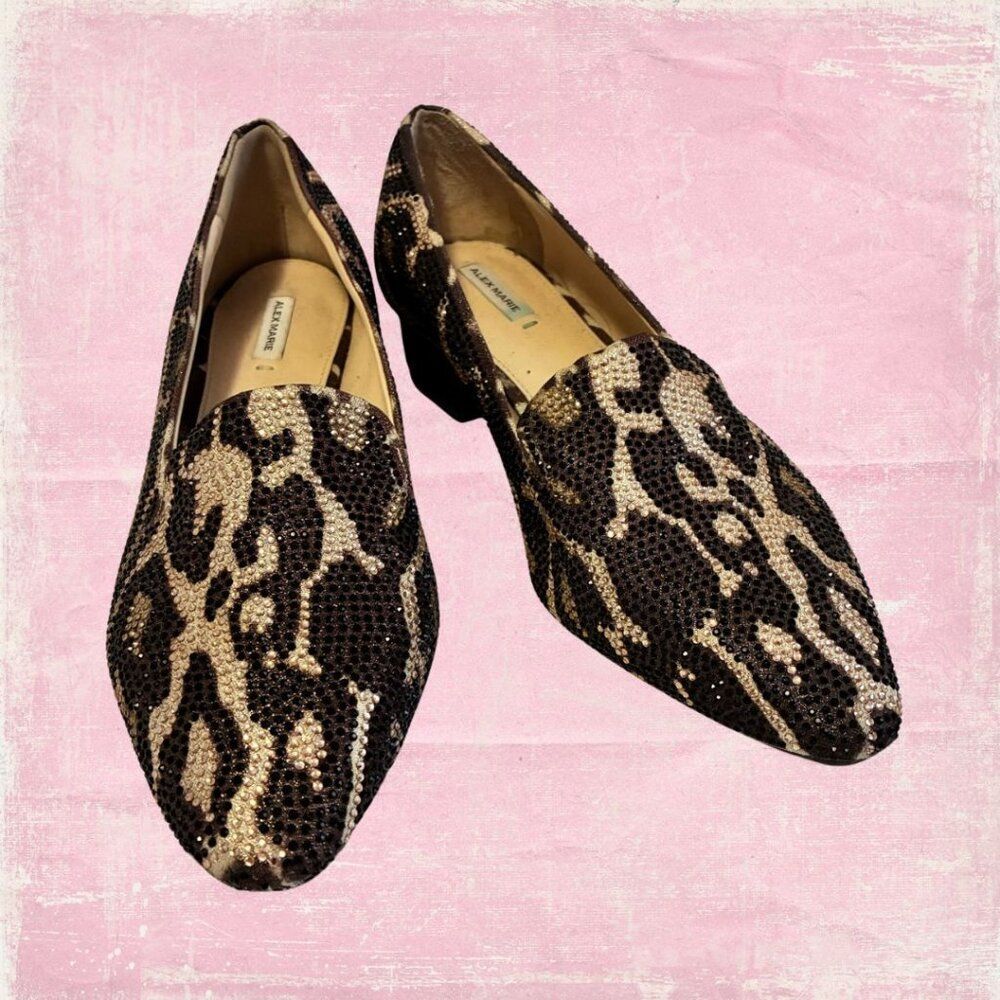 Alex Marie Flats Size 8.5 Women’s Embellished Animal Print Slip-On